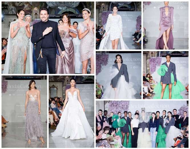 Collage de fotos de la primera pasarela de Bridal Collection Gran Canaria Moda Cálida/TA.